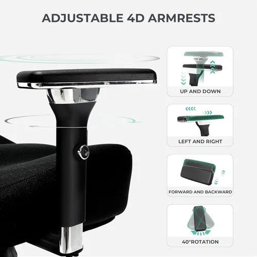 Miniatura 7 de Silla de oficina grande y alta de 500 libras, silla de escritorio ergonómica de malla de gran tamaño, silla de computadora de respaldo alto