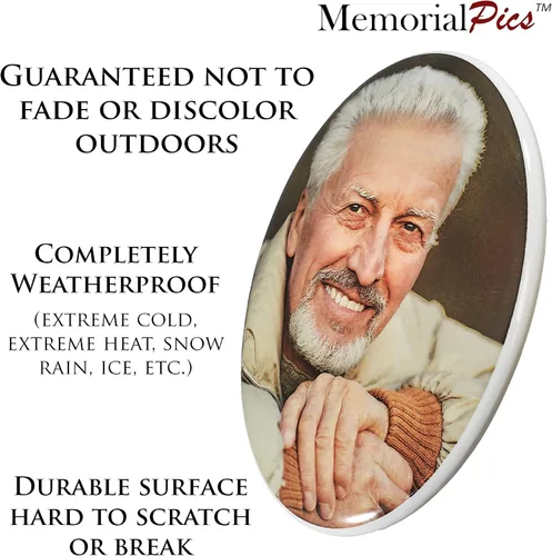 Miniatura 4 de Imagen de cerámica personalizada para lápida, placa conmemorativa de foto de porcelana personalizada para lápidas, decoración de tumbas impermeable