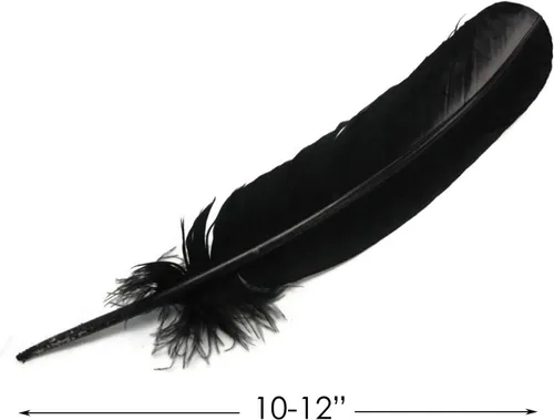 Miniatura 2 de Moonlight Feather 200 piezas - plumas de pavo - pavo negro ala redonda pluma grande al por mayor plumas a granel Halloween, artesanía india, boda