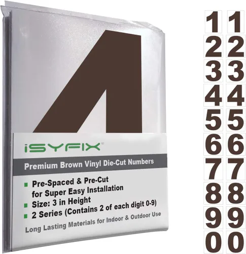Miniatura 131 de iSYFIX Calcomanías de Números de Vinilo Verde Manzana – 1.5 Pulgadas Autoadhesivas (2 Juegos) – Calcomanía Premium Troquelada y Pre-espaciada