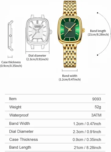 Miniatura 3 de BESTKANG Reloj rectangular de moda casual para mujer, reloj de pulsera de cuarzo con pulsera de acero inoxidable, resistente al agua.