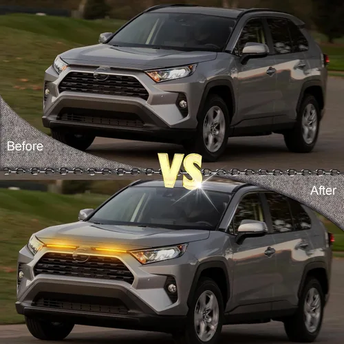 Miniatura 5 de 2 piezas de luces LED de parrilla, barra LED frontal secuencial, luces LED de circulación diurna compatibles con Toyota RAV4 2019-2023, señal