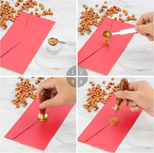 Miniatura 3 de 102 cuentas de sello de cera octágona, cuentas de cera de sellado dorado metálico premium para letras y certificados, tarjetas del día de San