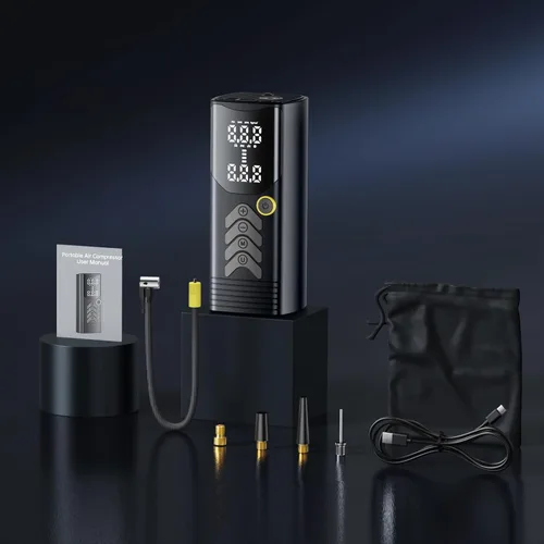Miniatura 6 de Inflador de neumáticos, compresor de aire portátil, bomba de aire de 150 PSI con motor ultra fuerte 5 veces velocidad de inflado rápida. Batería