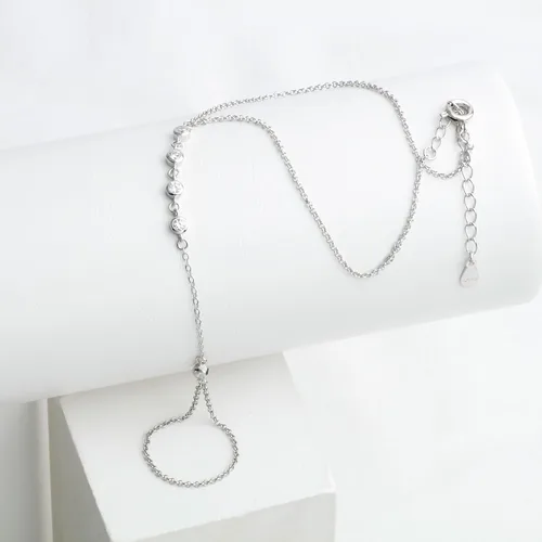 Miniatura 3 de Pulsera de plata de ley 925 para mujer, pulsera de mano para mujer, pulseras esclavas de 7 a 9 pulgadas ajustable