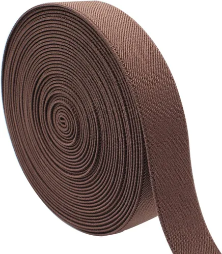 Miniatura 9 de Banda elástica de costura de 1 pulgada por 5 yardas, color negro, sarga de doble cara, elástica tejida