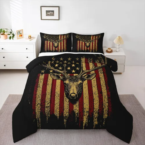 Miniatura 46 de Erosebridal Juego de ropa de cama de oso marrón, juego de edredón de animales de safari en el bosque, acuarela con relleno de edredón de vida