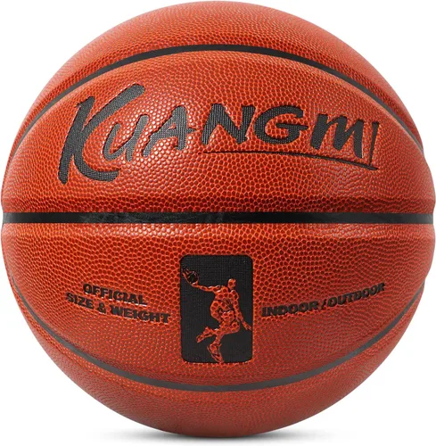 Miniatura 12 de Kuangmi Balón de baloncesto de la serie auténtica, hecho para pelotas de juego en interiores y exteriores, tamaño oficial 7/6/5, 29.5 pulgadas, 28.5