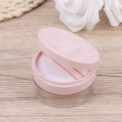 Miniatura 3 de SOLUSTRE Estuche de polvo con espejo con soplo, contenedor de polvo suelto vacío portátil, caja de maquillaje compacta, diseño resistente a