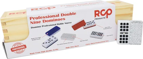 Miniatura 9 de Juego de Dominó para Adultos – Juego Profesional de Dominó Doble 9 de 55 Fichas, Giratorio de Metal, Juego de Mesa Clásico y de Viaje con Estuche