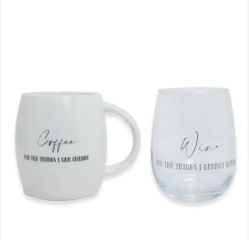 Miniatura 2 de Juego de taza de café de regalo, taza blanca y copas de vino sin tallo para compañeros de trabajo, mejores amigos, profesores, médicos, enfermeras