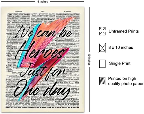 Miniatura 2 de David Bowie Letra Upcycled Dictionary - Póster decorativo de pared de 8 x 10 pulgadas para dormitorio, sala de juegos, cueva de hombre, regalo