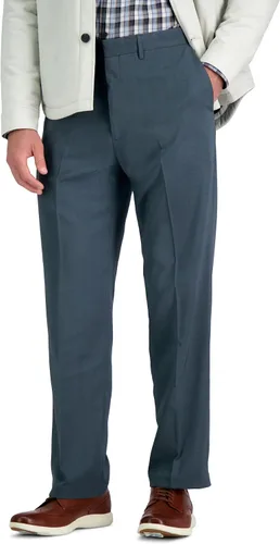 Haggar - Pantalón de vestir de ajuste clásico para hombre, con parte delantera plana, comodidad premium, tallas regulares y grandes y altas