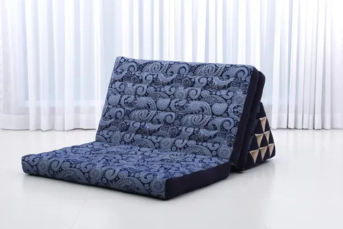 Miniatura 7 de Leewadee Tapete de 3 pliegues XXL con cojín triangular, almohada firme para TV, colchón plegable con cojín hecho de kapok ecológico, 67 x 31