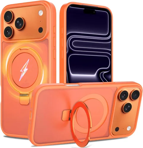 Miniatura 30 de Funda con soporte ultra magnético para iPhone 17 Pro Max [protección militar contra caídas] [compatible con MagSafe] a prueba de golpes, translúcida