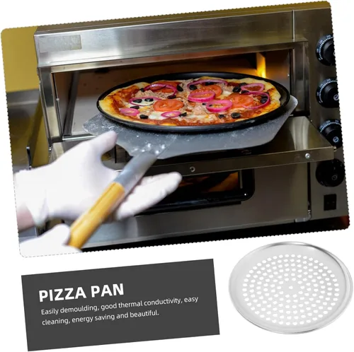 Miniatura 4 de Luxshiny Bandeja perforada multifuncional para pizza ventilada para distribución uniforme del calor para cocina casera y pizza casera