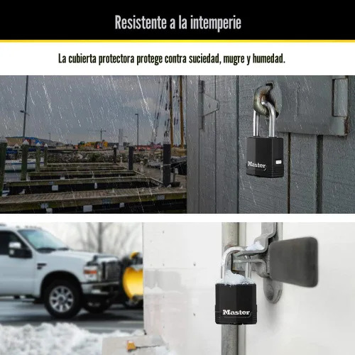 Miniatura 4 de Master Lock Magnum - Candado resistente para exterior de alta resistencia con llave, cuerpo resistente a la intemperie y grillete resistente a