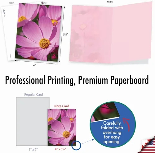 Miniatura 6 de The Best Card Company - 10 tarjetas de notas en blanco con flores (4 x 5.12 pulgadas) - Tarjetas de notas florales, surtido en caja para todas