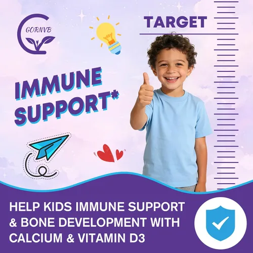 Miniatura 8 de Gomitas para dormir para niños, sin melatonina, gomitas para ayudar a dormir con magnesio y calcio, zinc, glicina, L-teanina, GABA, vitamina D3 K2