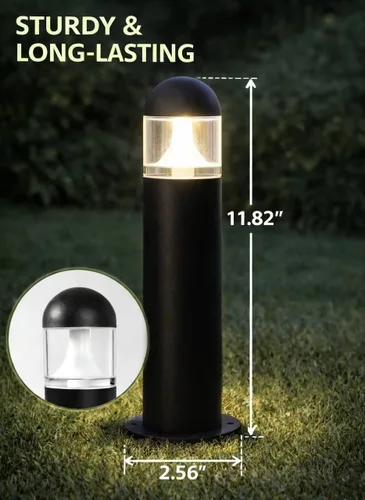Miniatura 2 de 2 paquetes de luces de paisaje de bajo voltaje para caminos, luz de bolardo LED de 12V IP67 impermeable, luces cableadas para entrada al aire libre