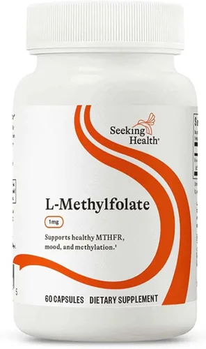 Seeking Health L-5-MTHF, apoya la metilación saludable, suplemento de folato de metilo de fácil absorción, suplemento de apoyo MTHFR, 1,700 mcg de