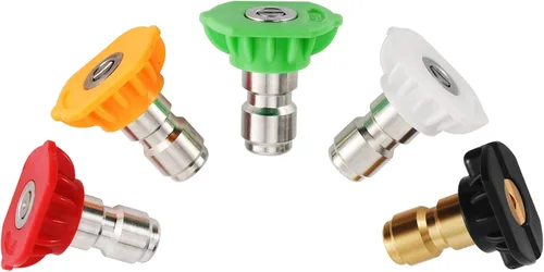 Miniatura 10 de Puntas de lavado a presión, puntas de boquilla de jabón, múltiples grados, diseño de conexión rápida de 1/4, hasta 4,500 PSI 2.5 GPM (paquete de 5)