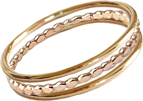 Miniatura 3 de Mini anillos apilables Bitsy Tres anillos apilables rellenos de oro de 14 quilates o de ley Úsalos como anillos para los dedos, nudillos o dedos