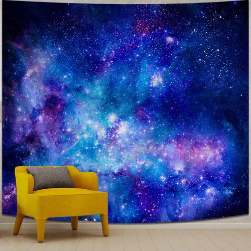 Miniatura 10 de Tapiz de galaxia con luz negra para dormitorio, espacio estético, cielo estrellado, estrellas, universo, telón de fondo, póster de luz negra