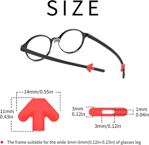 Miniatura 2 de SooGree Agarre de silicona para gafas, retenedor de manga con punta de patilla, retenedores antideslizantes para gafas para niños y adultos