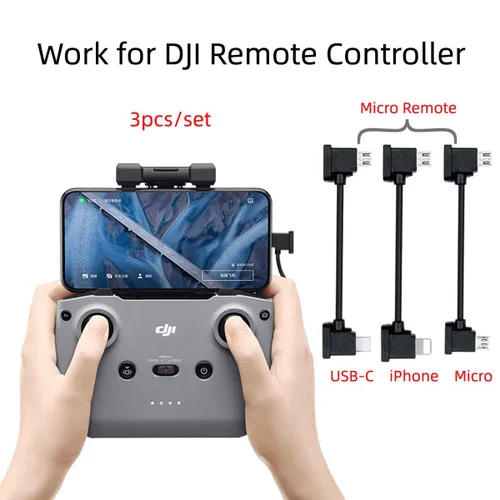 Miniatura 6 de cablecc 3 unids/set controlador remoto cable de datos tipo C y micro y micro USB para Mavic Pro Platinum Mavic Park RC Accesorios