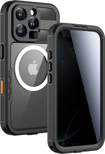Miniatura 17 de Lanhiem Funda magnética para iPhone 17 Pro Max, IP68 impermeable, a prueba de polvo, compatible con Magsafe, protector de pantalla integrado, cuerpo