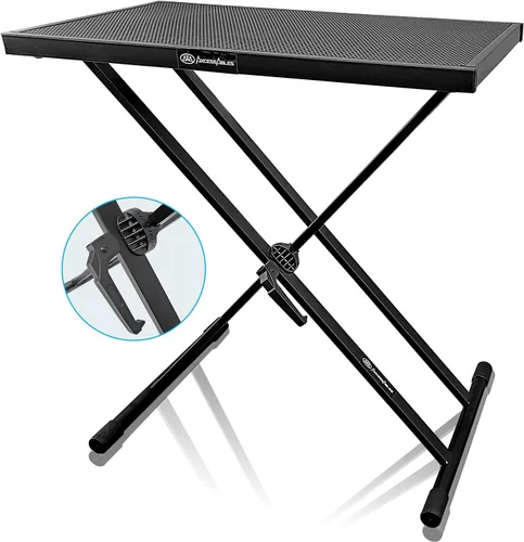 Miniatura 2 de AxcessAbles - Soporte de mesa portátil ligero de 28 x 16 pulgadas para DJ, cabina de DJ con soporte para teclado de doble X, portátil y soporte