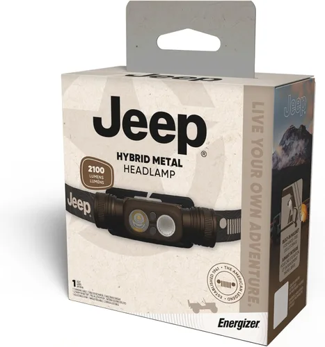 Miniatura 11 de Linterna frontal Energizer Jeep HM-2000 recargable, lámpara de cabeza con fuente de alimentación híbrida, resistente al agua IPX4, linterna frontal