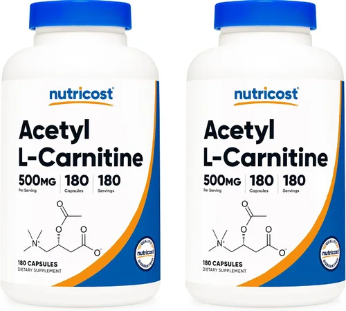 Miniatura 7 de Nutricost Acetil L-carnitina 500 mg, 180 cápsulas - Sin OMG y sin gluten
