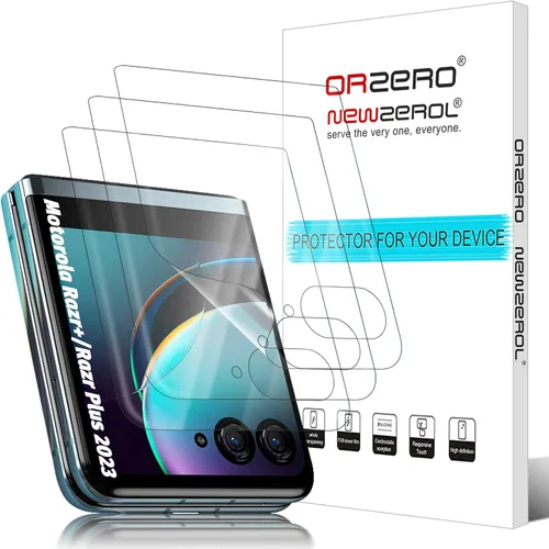 Orzero Paquete de 3 protectores de pantalla frontal compatibles con Motorola Razr+/Razr Plus 2023, Protector De Pantalla TPU suave (no vidrio),