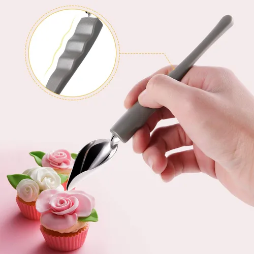 Miniatura 2 de Angoily Juego de 4 cucharas decorativas para dibujo, cucharas de filtro de cuchara de chocolate de acero inoxidable, cuchara de lápiz de decoración