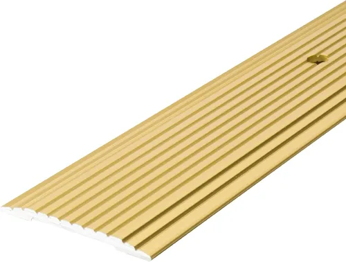 Miniatura 3 de M-D Building Products 79012 - Carpeta de costuras de aluminio de latón satinado de 1-1/4 pulgadas x 36 pulgadas con clavos de rosca