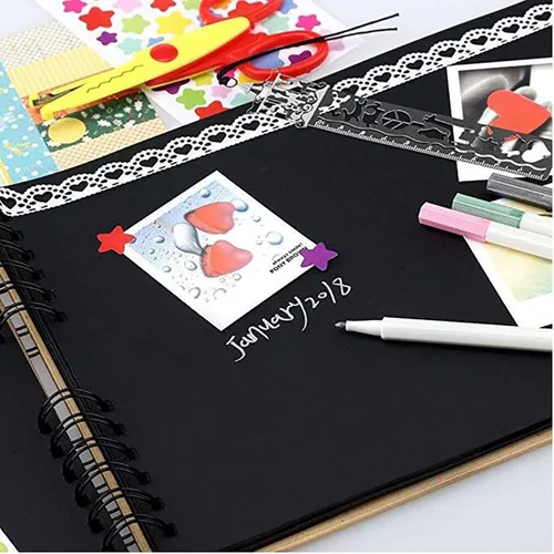 Miniatura 7 de Gotideal Álbum de recortes de bricolaje, papel para manualidades, álbum de fotos de boda y aniversario, álbum de recortes familiar, accesorios