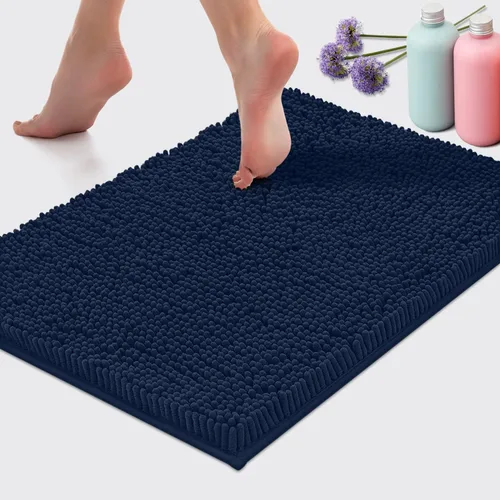 Miniatura 42 de LuxUrux Tapete de microfibra afelpada, de felpilla extrasuave, pelo largo de 1 pulgada, muy absorbente, para baño o ducha, lavar y secar a máquina
