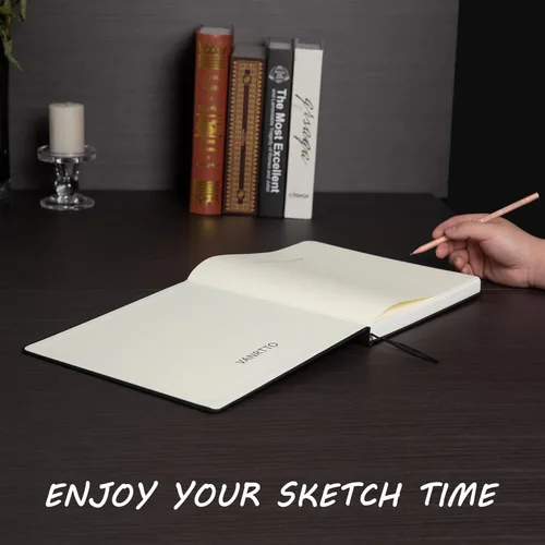 Miniatura 7 de Cuaderno de bocetos de tapa dura cuadrado, papel de dibujo grueso de 120lb/200GSM para marcador, lápiz acuarela, medios mixtos, cuaderno de dibujo
