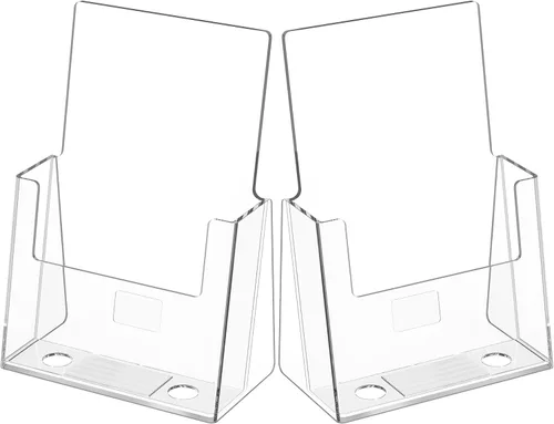 Miniatura 11 de MaxGear Soporte acrílico para folletos de 4 pulgadas, soporte de plástico transparente para libros, libros, revistas, menús, organizador multiusos