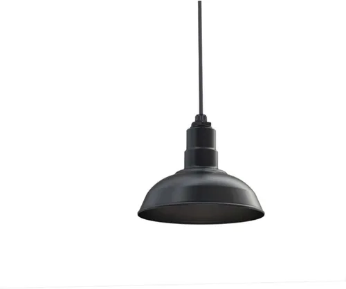 Miniatura 78 de Steel Lighting Co. El Segundo - Lámpara de granero Colgante montado en el techo Domo de 12 pulgadas Vástago de 12 pulgadas Luz de acero