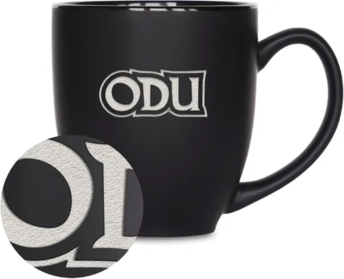 Miniatura 80 de Rico Industries - Taza de cerámica mate negra con grabado láser estándar de 15oz para NCAA (escuelas T & U) - Para bebidas calientes o frías