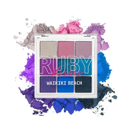 Miniatura 10 de Ruby Kisses Paleta de sombras de ojos altamente pigmentado maquillaje de ojos 9 tonos mate brillante paleta de sombra de ojos metálica, maquillaje