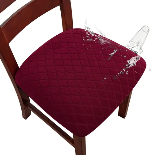 Miniatura 15 de Genina Fundas de asiento impermeables para sillas de comedor, fundas de asiento elásticas para sillas de comedor, extraíbles y lavables, fundas