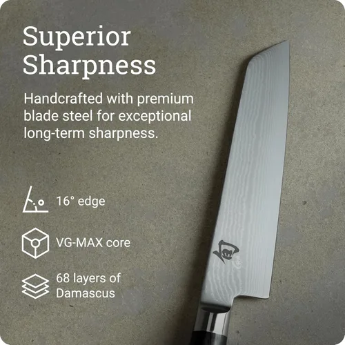 Miniatura 3 de Shun Cuchillo utilitario maestro clásico de 6.5 pulgadas, cuchillo japonés hecho a mano, núcleo VG-MAX con revestimiento de acero inoxidable