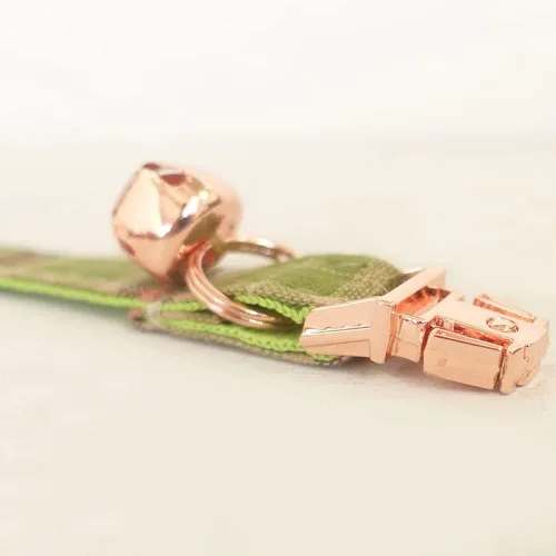 Miniatura 5 de PETDURO Collares de gato a cuadros personalizados hechos a mano con campana y hebilla de metal grabada con nombre personalizado para gatos lindos