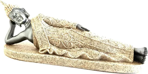 Miniatura 6 de OMA Estatua de Buda reclinable de resina de arenisca para decoración del hogar de la marca Peace and Luck (Meditación)