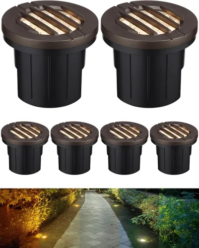 Miniatura 17 de LEONLITE Dia. 4 Pulgadas Luces de Pozo LED Empotradas en Suelo 5CCT para Paisajismo, 5 Temperaturas de Color Seleccionables, 12-24V AC/DC CRI90 Bajo