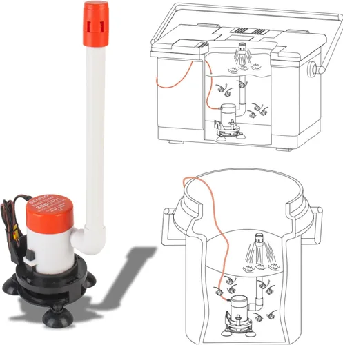 Miniatura 2 de SEAFLO Kit de bomba de aireación Livewell portátil serie 09 – 12 V, 350 GPH, sumergible, cabezal rociador ajustable, funcionamiento silencioso